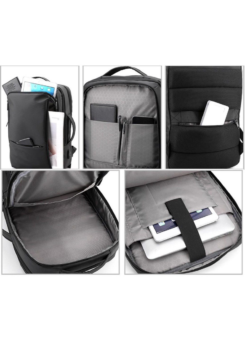 Большой текстильный черный рюкзак ANT02-2021-2A Confident (277963006)