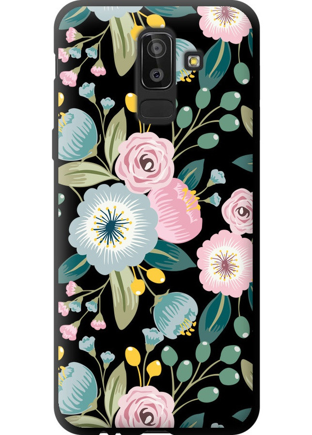 TPU чорний чохол 'Квіткові шпалери v2' для Endorphone Samsung Galaxy J8 2018 (258085996)