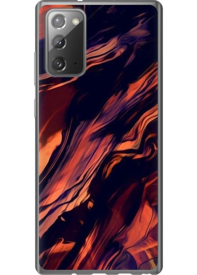 Силиконовый чехол 'Черно-оранжевая абстракция' для Endorphone Samsung Galaxy Note 20 (276314009)