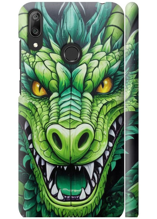 3D пластиковий матовий чохол 'Зелений дракон' для Endorphone Huawei Y7 2019 (275458100)