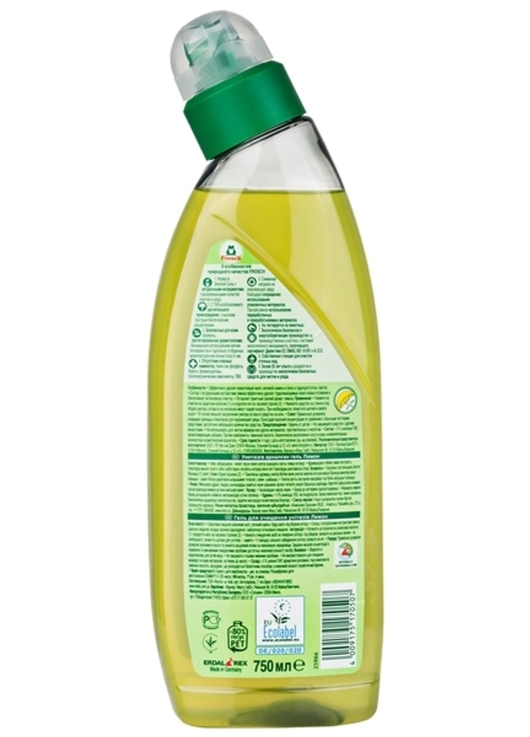 Гель для чищення унітазів Лимон, 750 мл Frosch (272790531)