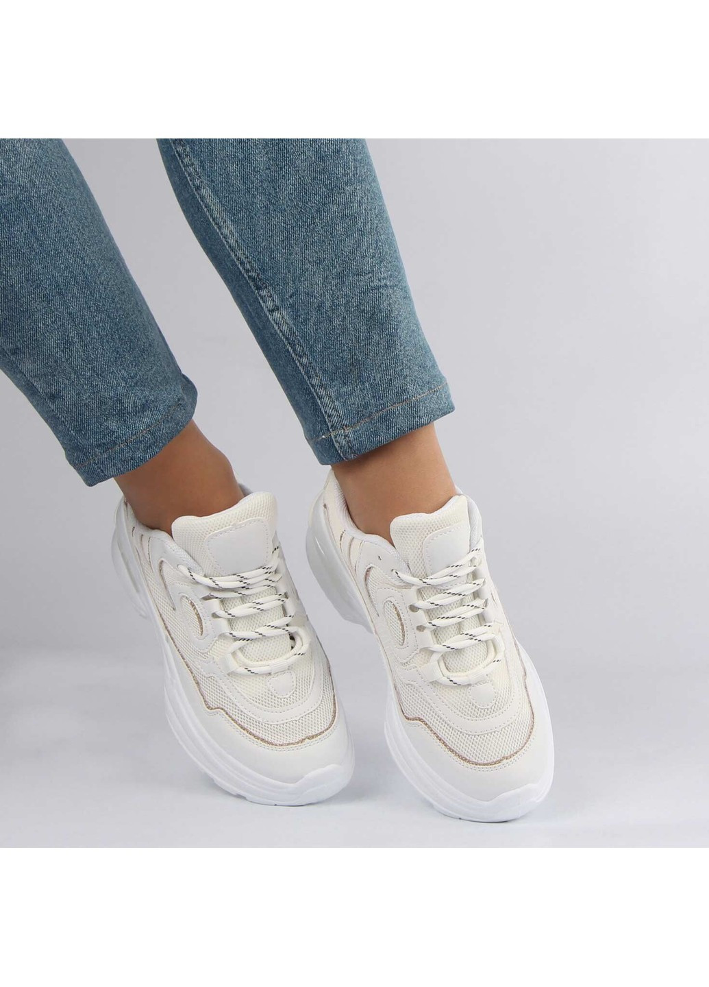 Белые демисезонные женские кроссовки 196276 Meglias