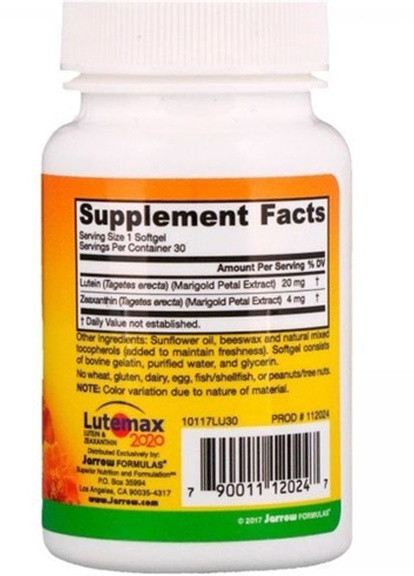 Lutein 20 mg 120 Softgels Jarrow Formulas (256722868)