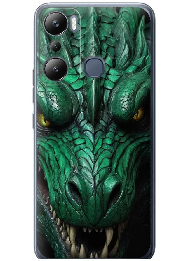 Силіконовий чохол 'Зелений дракон v2' для Endorphone Infinix Hot 20i (275650960)