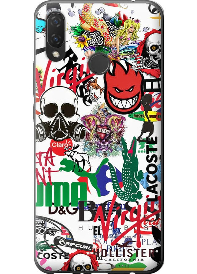 Силиконовый чехол 'Many different logos' для Endorphone Huawei Nova 3i (258051431)