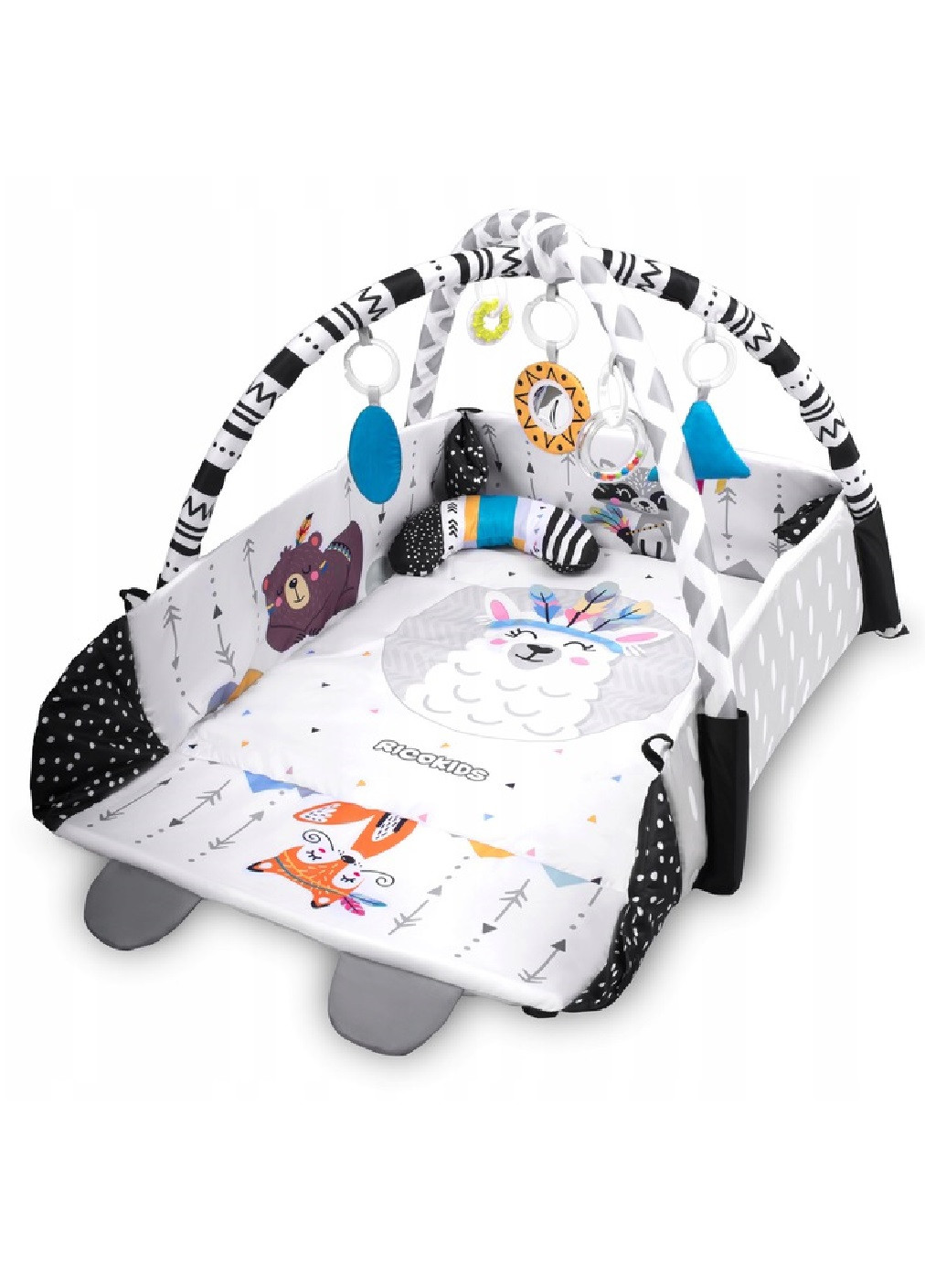Большой развивающий интерактивный коврик для младенцев малышей детей с 7 игрушками 100х110х53 см (474819-Prob) Unbranded (259906170)