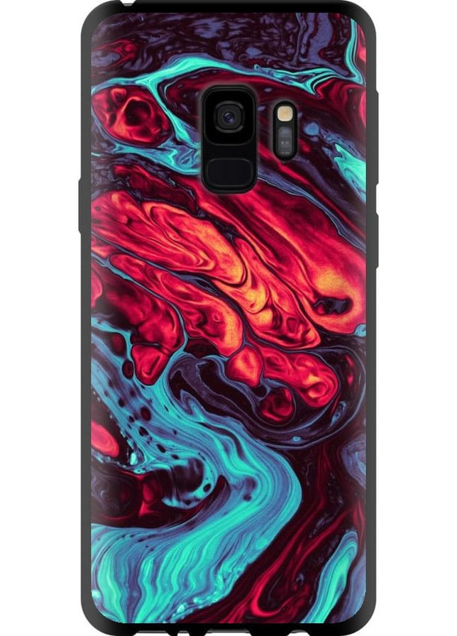 TPU чорний чохол 'Синя червона абстакція' для Endorphone Samsung Galaxy S9 (276318133)