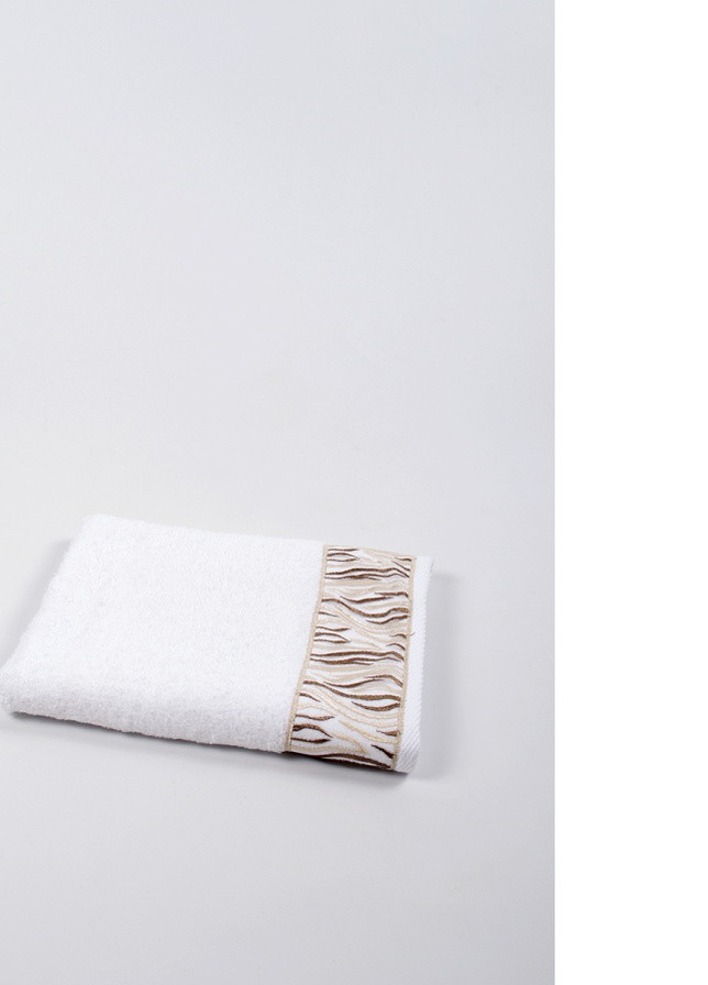 Maxstyle полотенце бамбуковое - s белое 50*90 орнамент белый производство - Турция