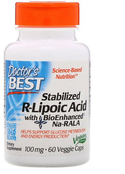 Stabilized R-Lipoic Acid 100 mg 60 Veg Caps DRB-00123 Doctor's Best (256719053)