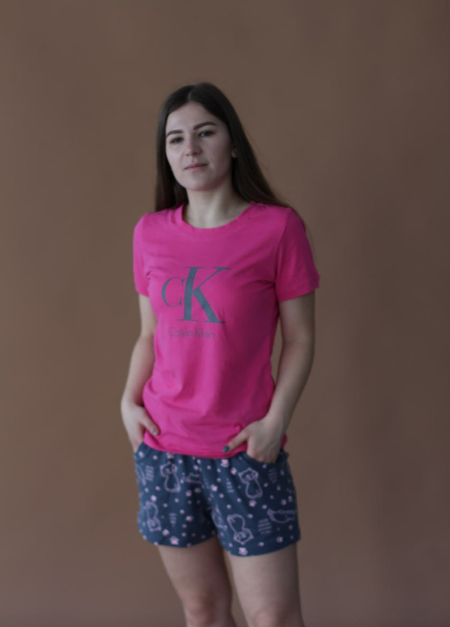 Розовая женский комплект пижама с шортами. Milana