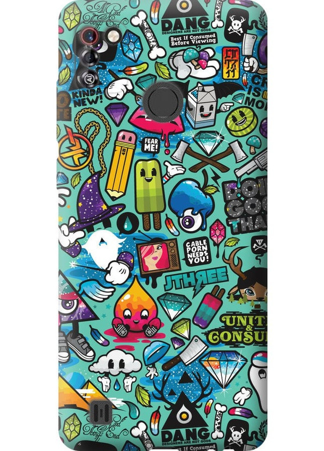 Силіконовий чохол 'Стікер бомбінг 1' для Endorphone Tecno Pop 4 Pro BC3 (258051407)