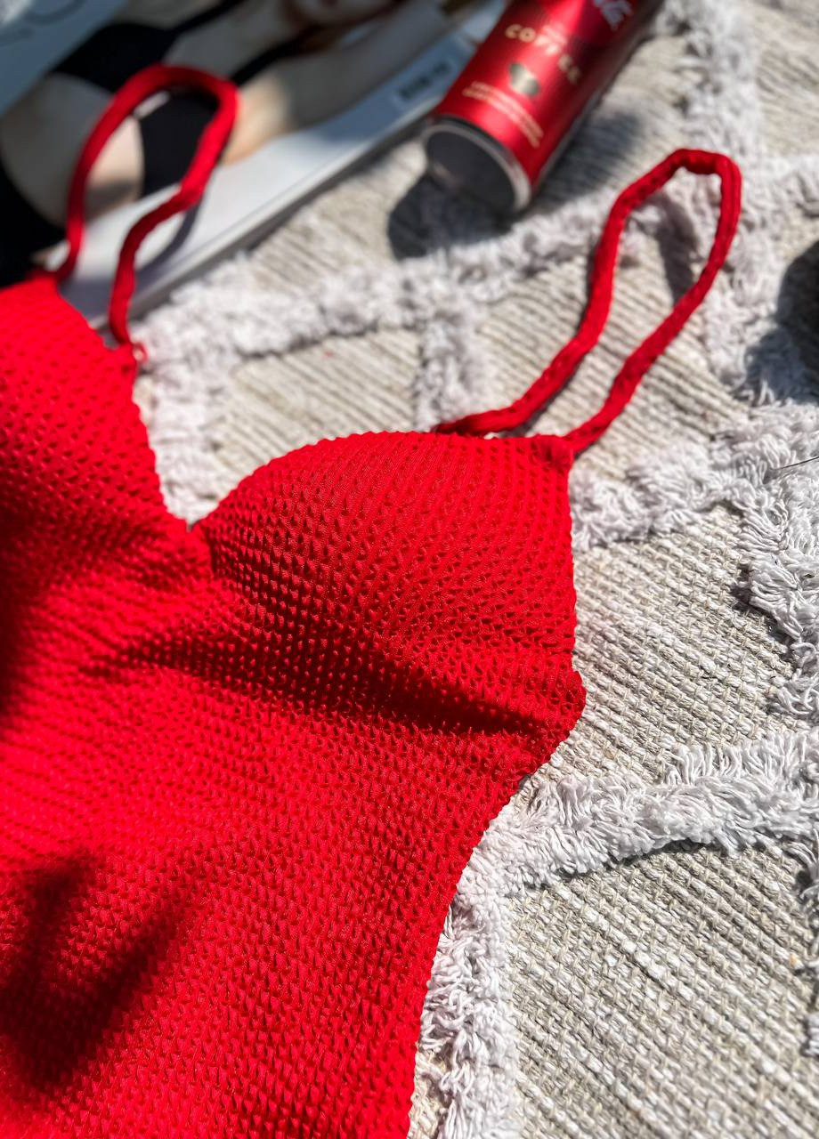 Червоний літній ефектний жіночий купальник No Brand