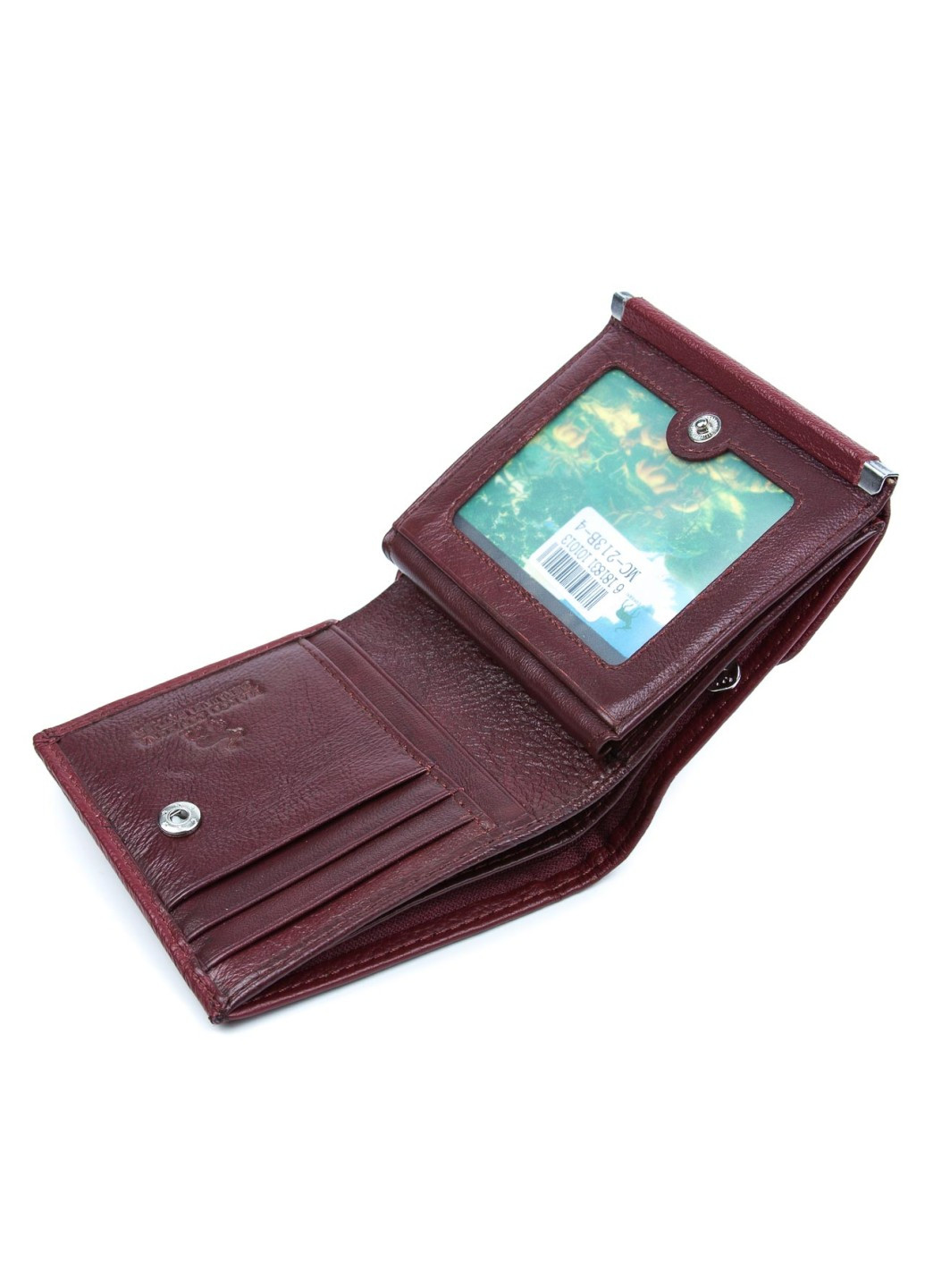 Женский кошелек из кожи с монетницей на кнопке MC-213B-4 (JZ6571) бордовый Marco Coverna (259752530)