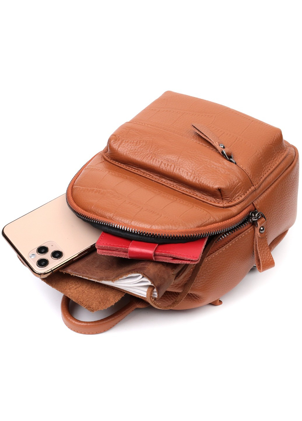 Невеликий стильний рюкзак з натуральної шкіри 22433 Коричневий Vintage (276457623)