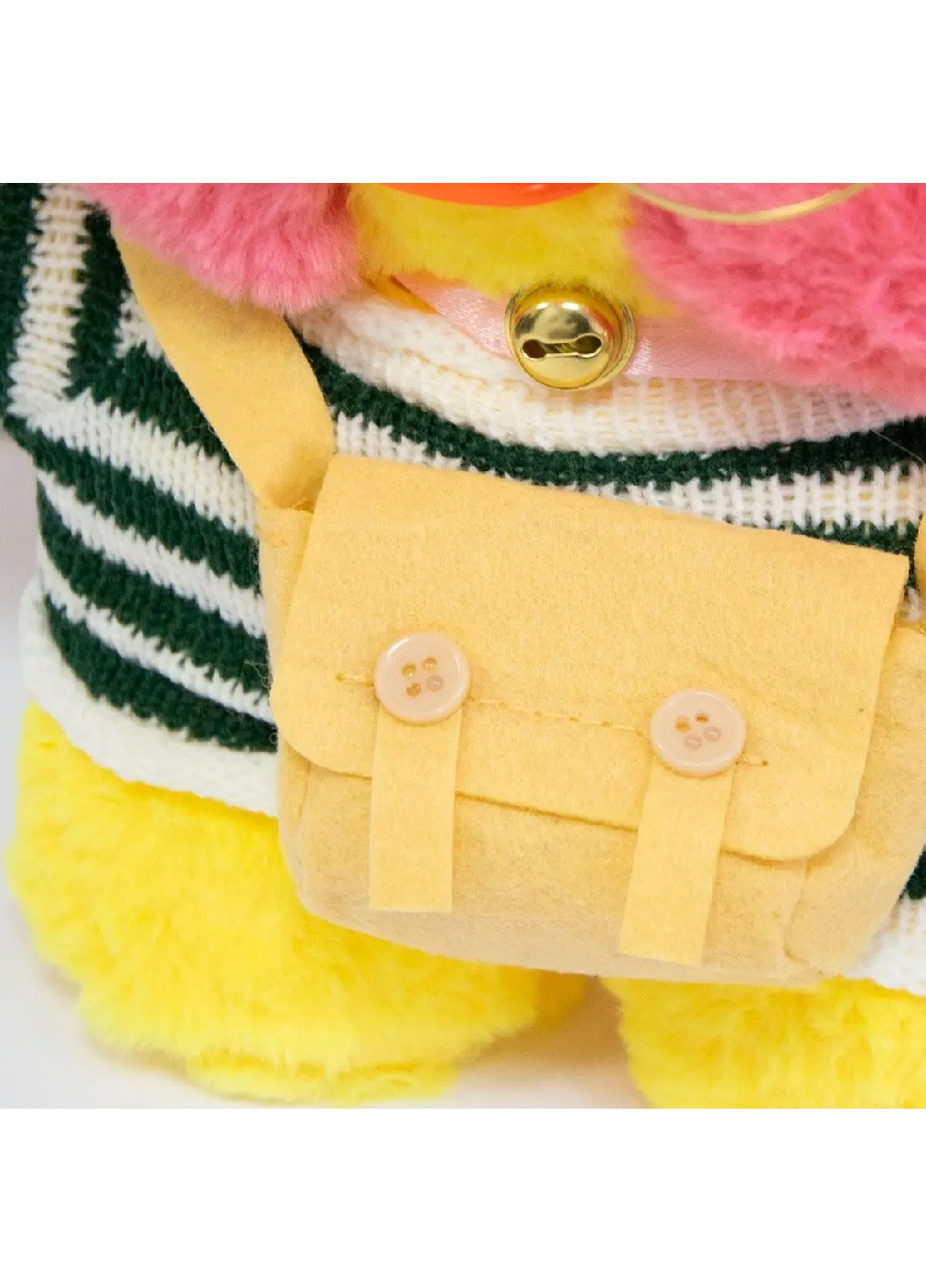 М'яка дитяча плюшева іграшка качка Лалафанфан 30 см в окулярах (473983-Prob) Жовта з сірим бантом в тільнику Unbranded (257039962)