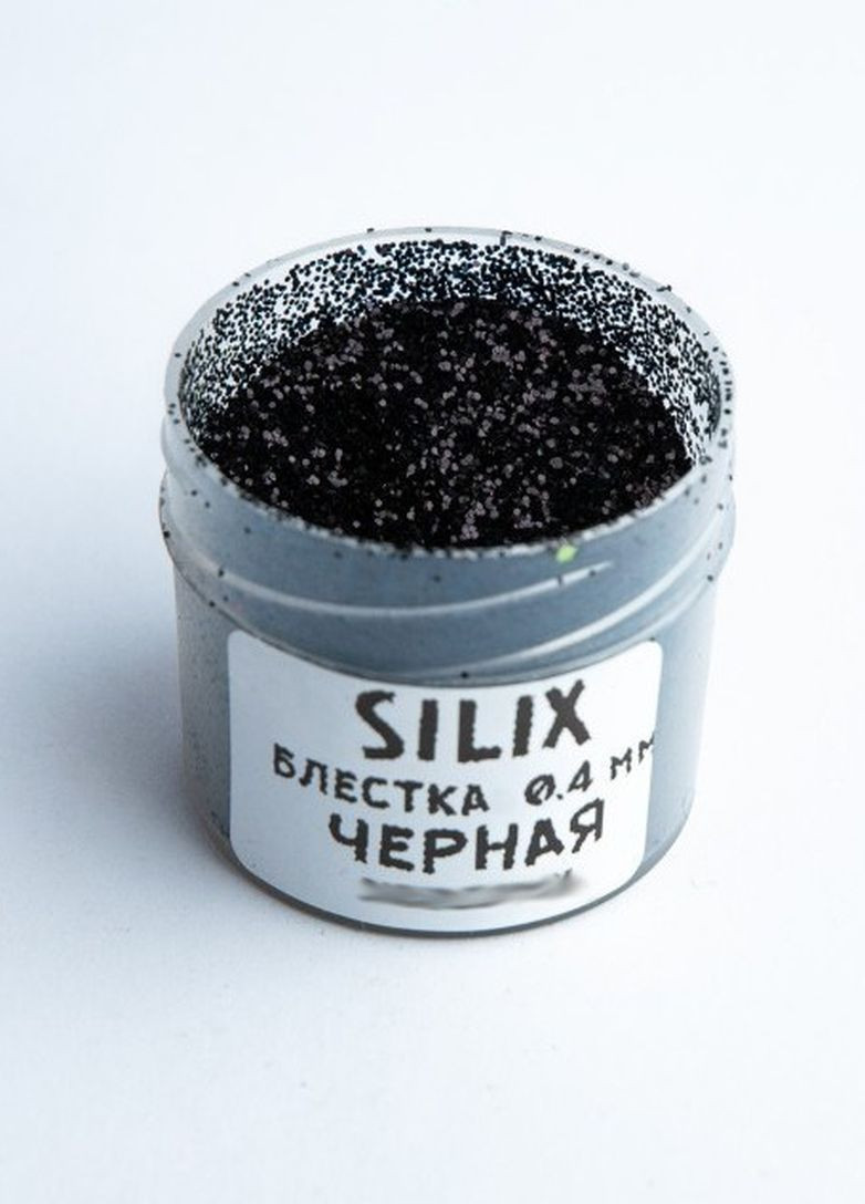 Блискітка для виготовлення м'яких силіконових приманок - чорна термостійка (гліттер) 0,4 мм. SILIX (264661449)
