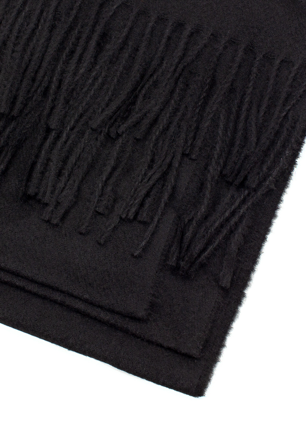Жіночий однотонний шарф з бахромою, чорний Corze gs-101 (269449232)