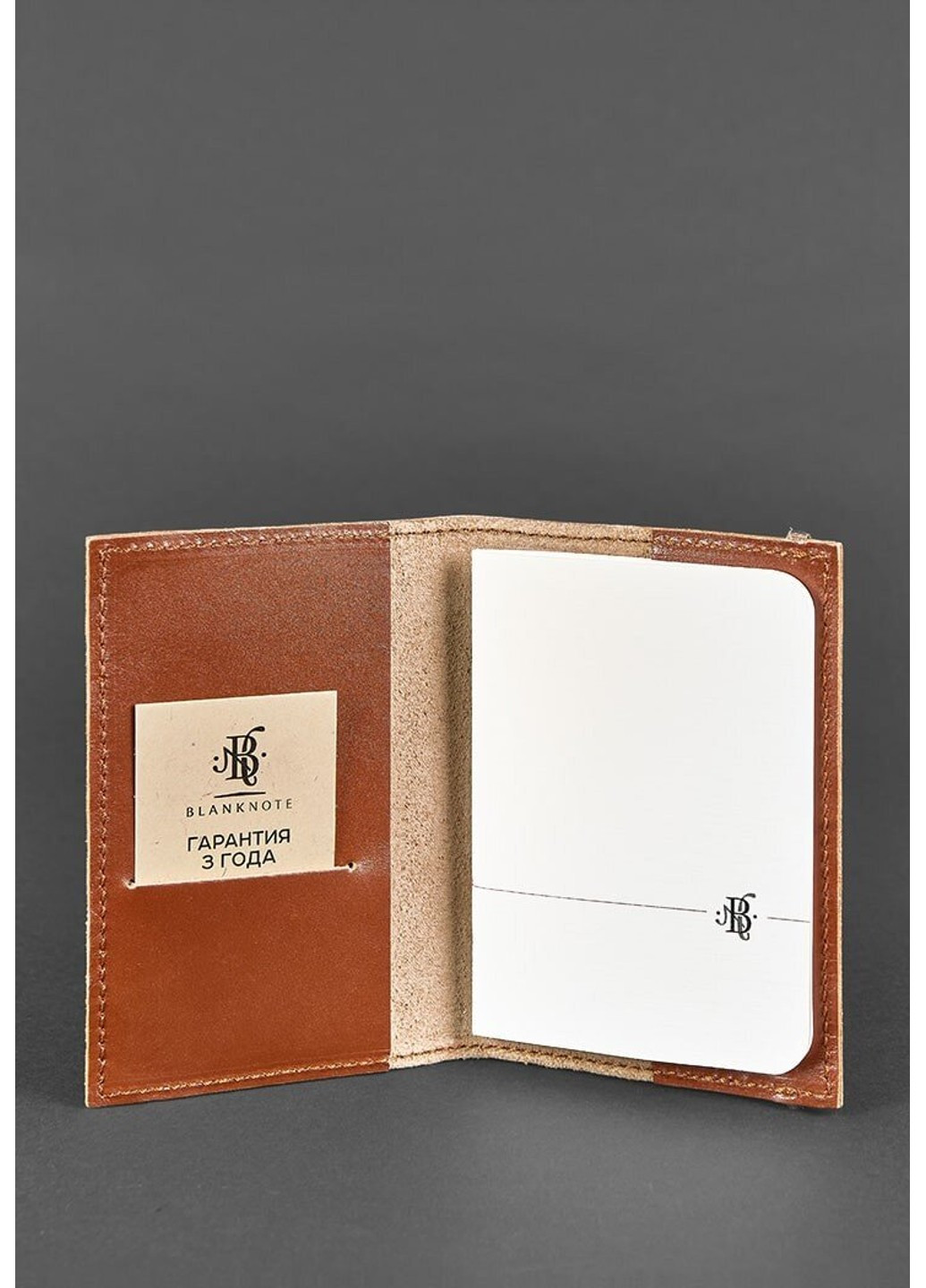 Шкіряна обкладинка для паспорта 1.0 світло-коричнева BN-OP-1-K BlankNote (263519205)