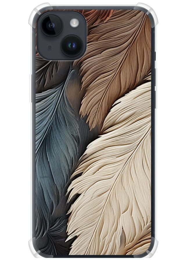 Силикон с усиленными углами чехол 'Листья в стиле бохо' для Endorphone Apple iPhone 14 Plus (265395004)