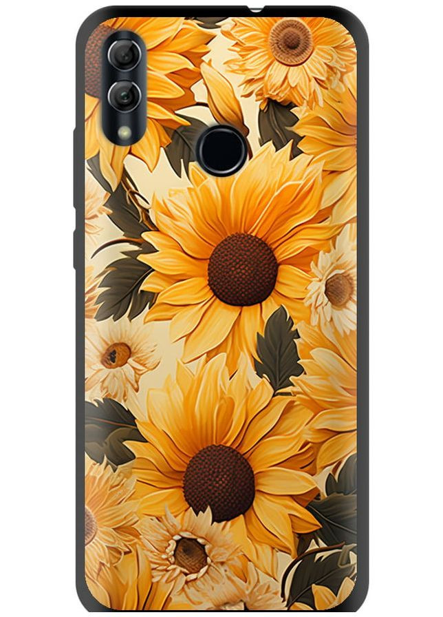 TPU чорний чохол 'Соняшники 2' для Endorphone Huawei Honor 10 Lite (267233518)