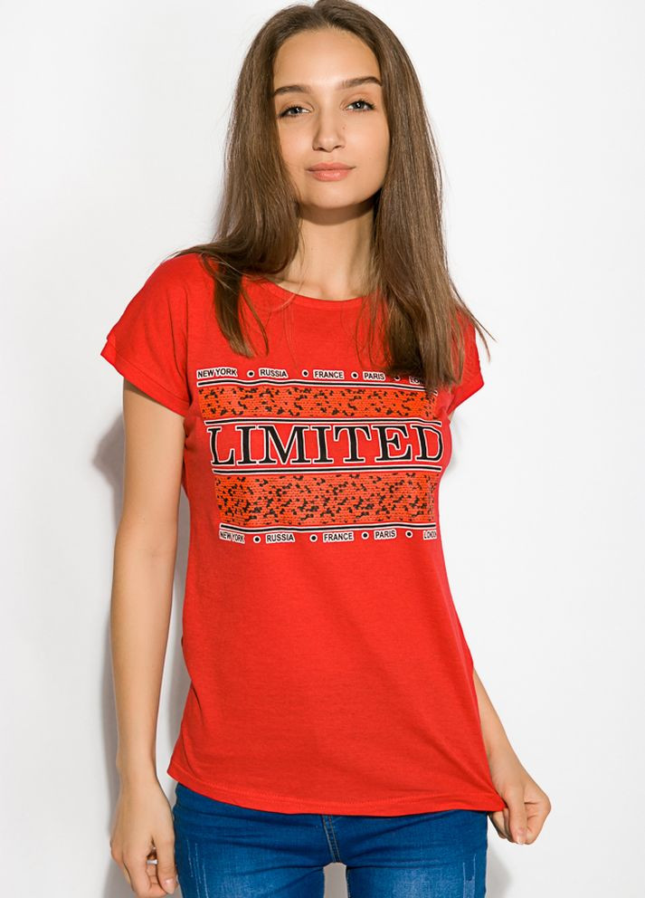 Жіноча футболка з суцільнокроєним рукавом (Червоний) Time of Style - (261922496)