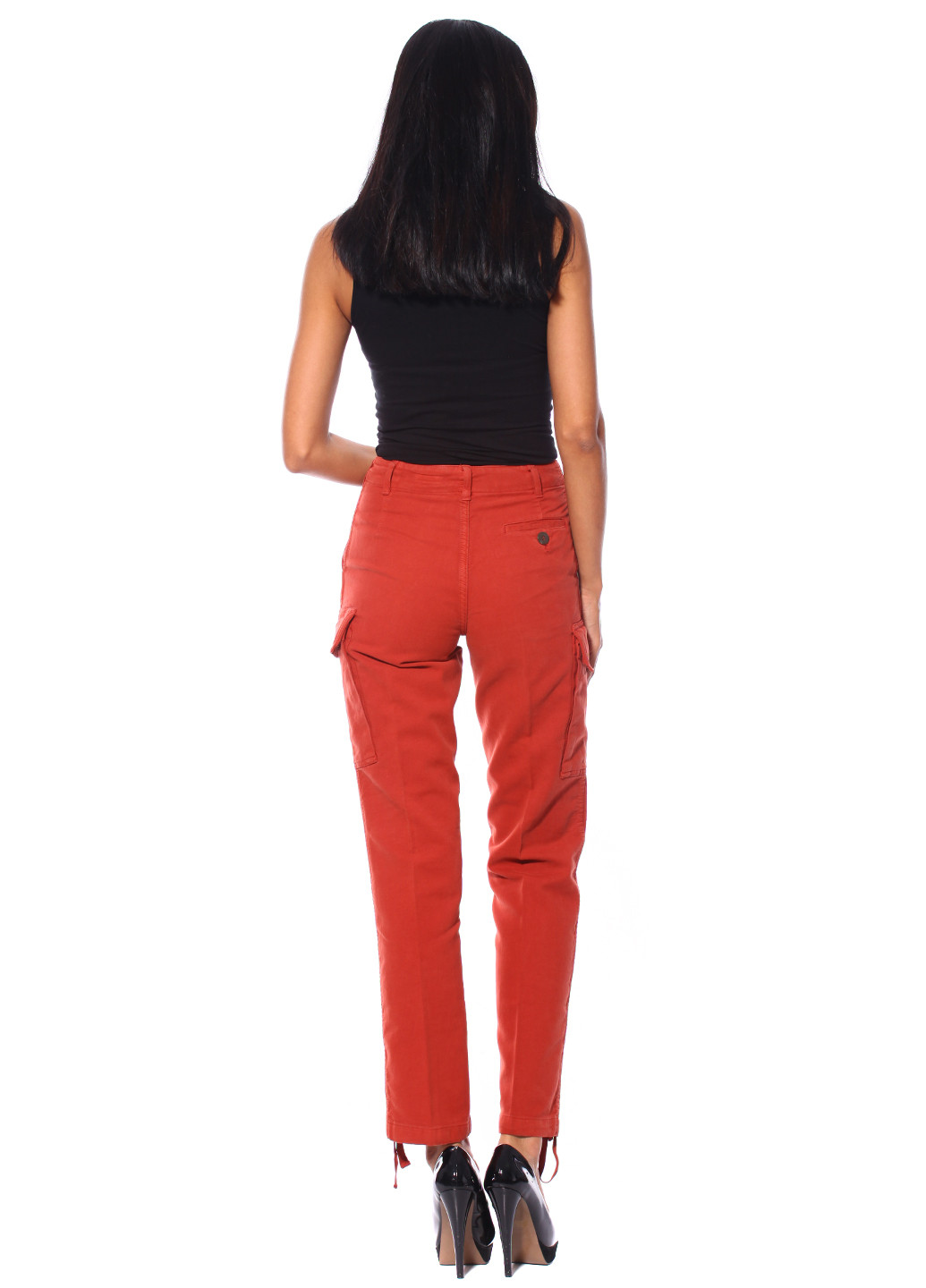 Красные кэжуал демисезонные брюки XLE