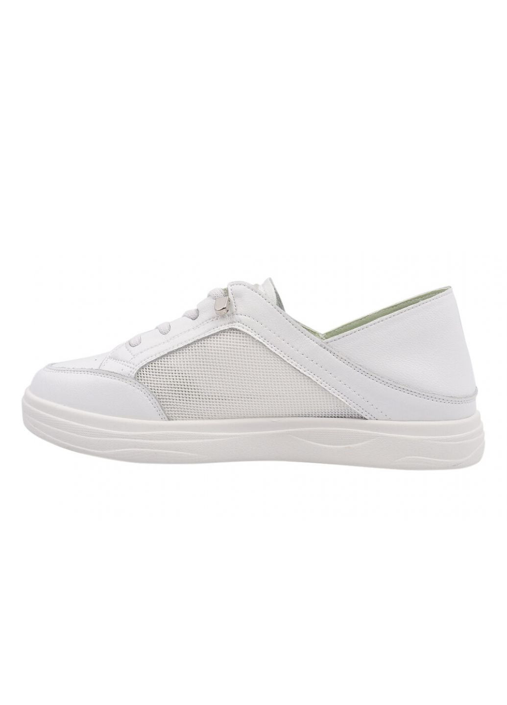 Білі кеди жіночі з натуральної шкіри, на низькому ходу, білі, Vikonty 237-21/22LTC