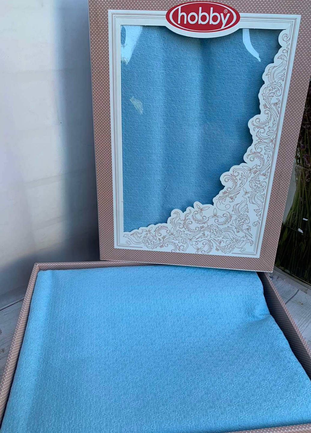 Вафельне покривало-піке з бавовни Blue 220×240 Hobby (259109439)