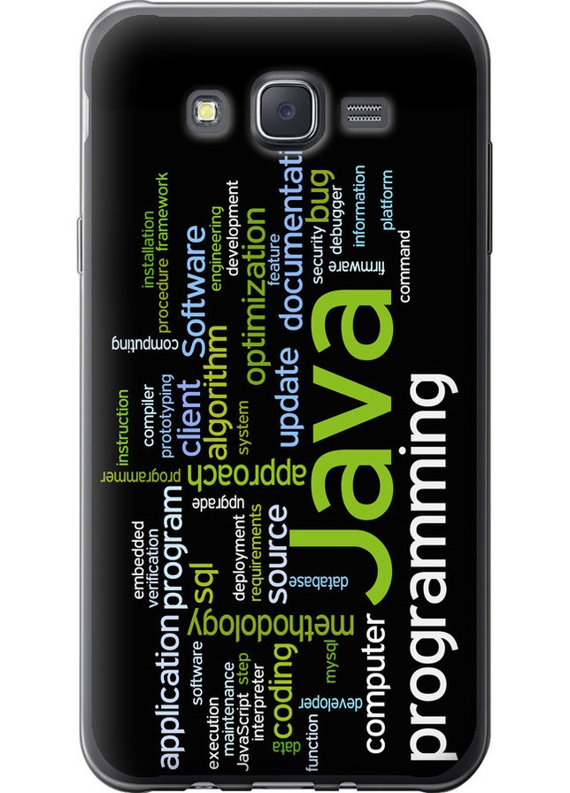 Силиконовый чехол 'Программирование' для Endorphone Samsung Galaxy J7 J700H (258174071)