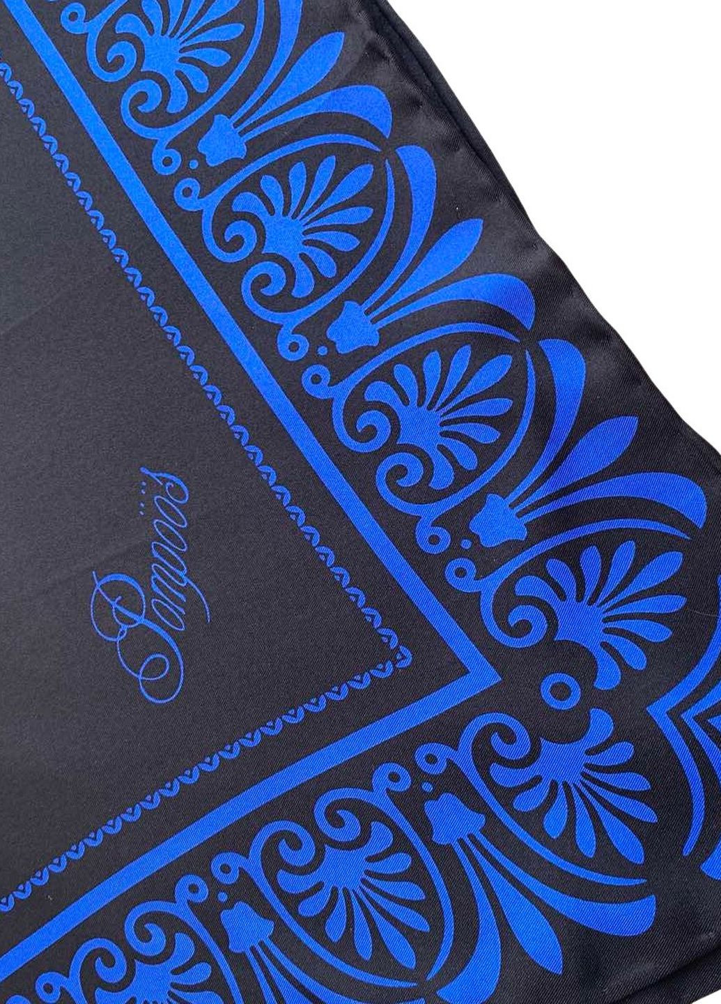 Шелковый платок POMPÖÖS COUTURE 90*90 см черно-синий Pompoos (265215383)