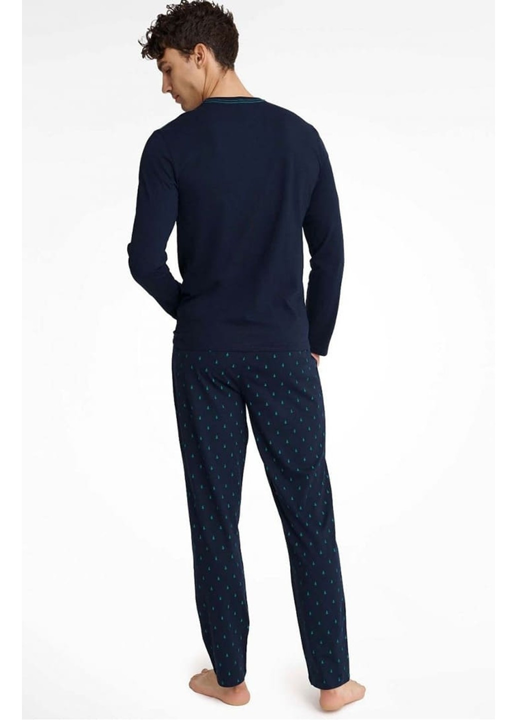Хлопковая мужская пижама-двойка INVERT синяя 40965 Henderson (260953318)