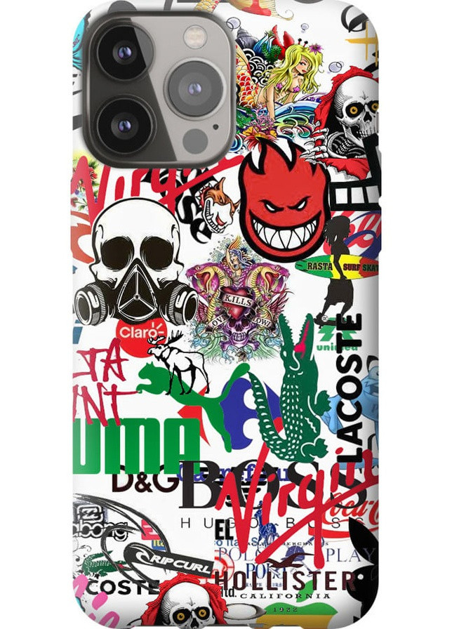 Силіконовий протиударний с посиленими кутами чохол 'Many different logos' для Endorphone Apple iPhone 13 Pro Max (258486413)