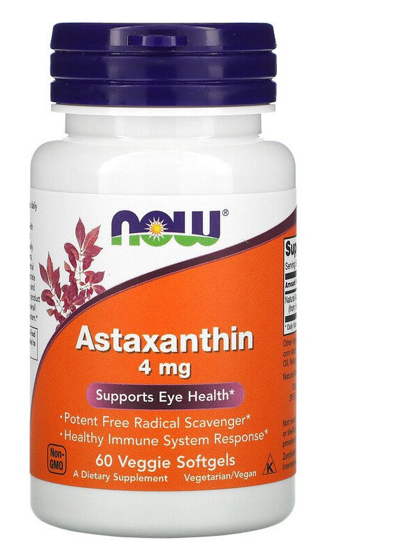 Astaxanthin 4 mg 60 Veg Caps Now Foods (256724015)