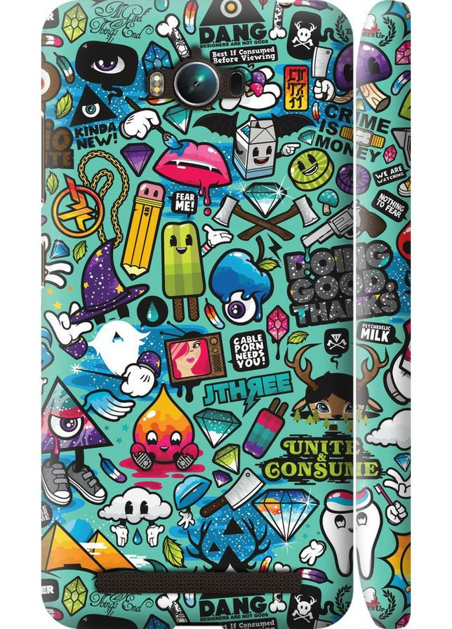 3D пластиковий матовий чохол 'Стікер бомбінг 1' для Endorphone Asus ZenFone Max ZC550KL (260599993)