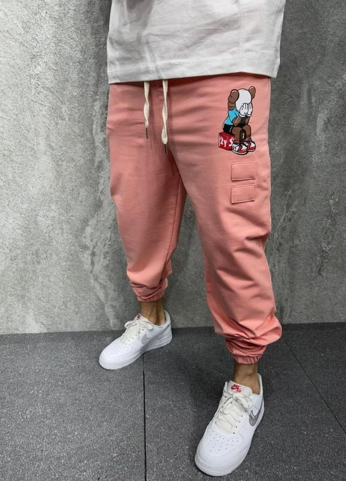 Чоловічі рожеві спортивні штани з манжетами No Brand (262089890)
