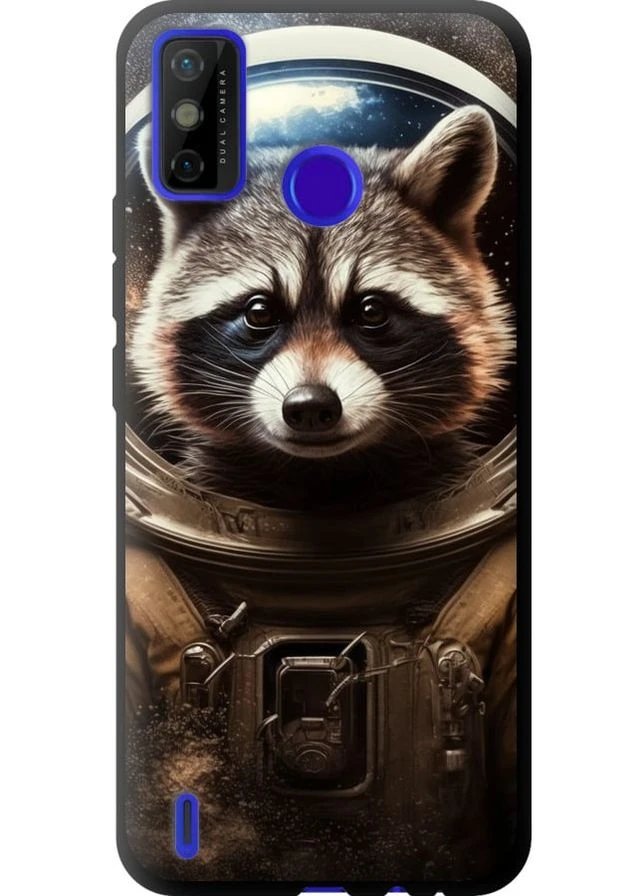 TPU чорний чохол 'Єнот-австронавт' для Endorphone Tecno Spark 6 Go KE5 (276315820)