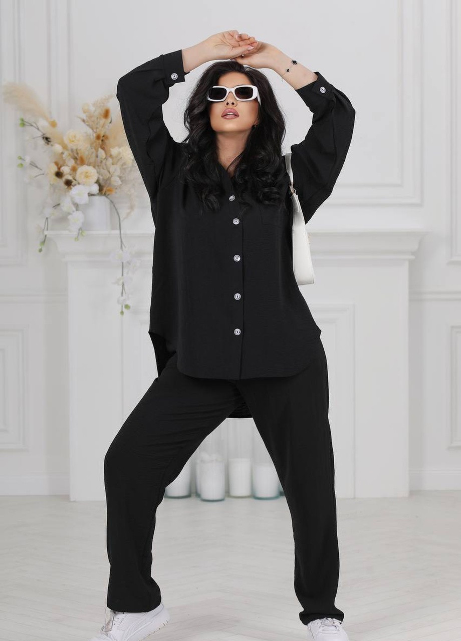 Жіночий костюм колір чорний р.50/52 408864 New Trend (258686004)