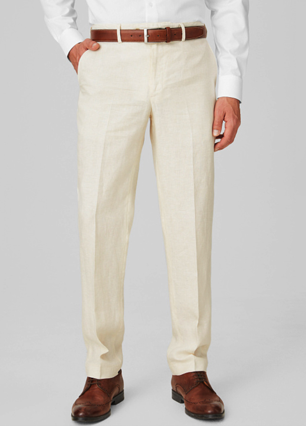Молочный пиджак и брюки мужские canda extra short C&A Regular Fit