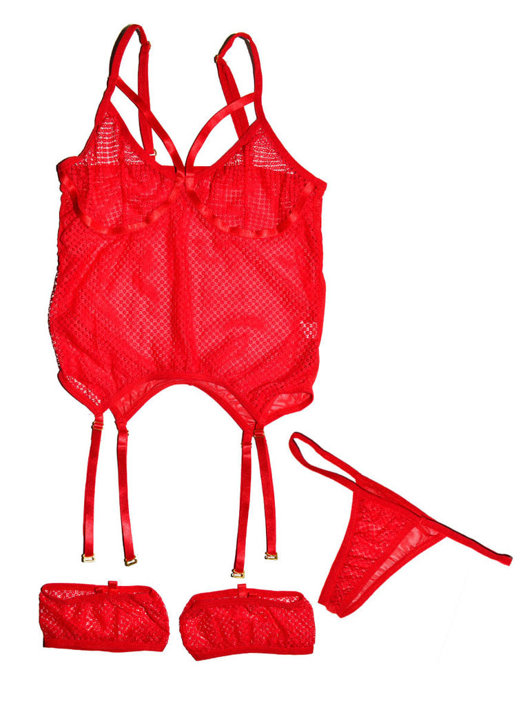 Червоний демісезонний сексуальний спокусливий еротичний комплект - еротична білизна Langsha