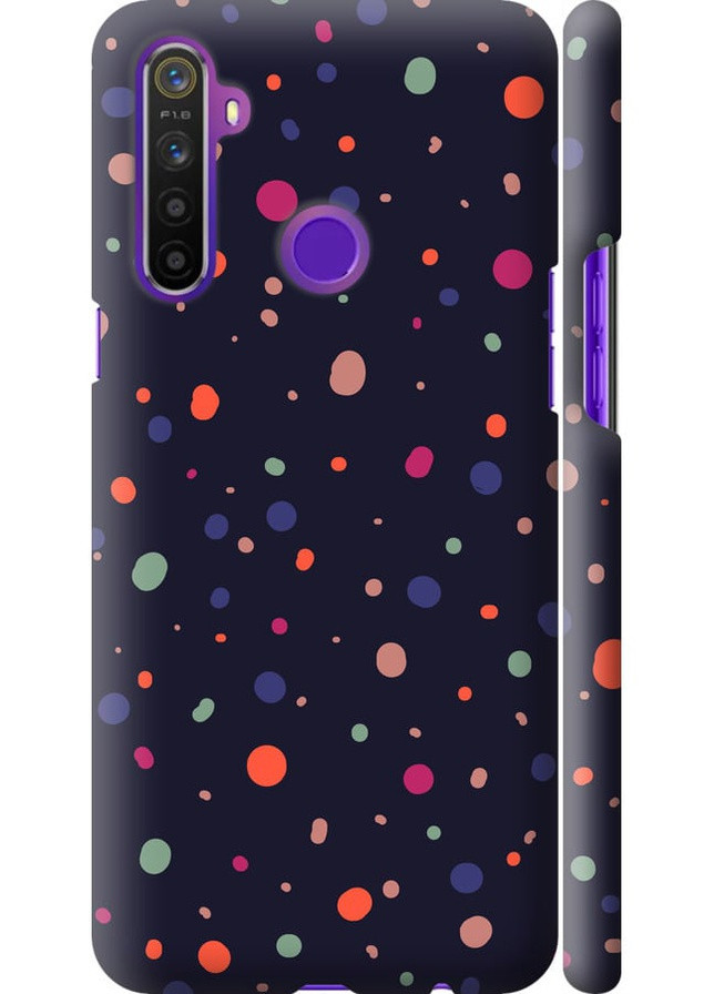 3D пластиковый матовый чехол 'Горошек v2' для Endorphone Realme 5 (258084185)