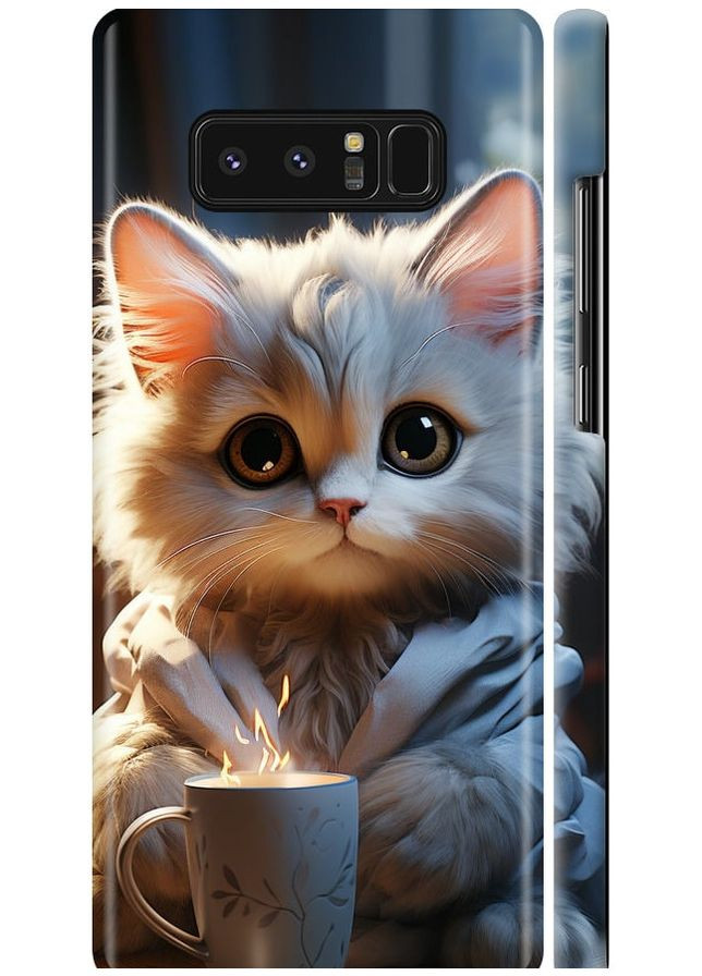 3D пластиковый матовый чехол 'White cat' для Endorphone samsung galaxy note 8 (265399487)