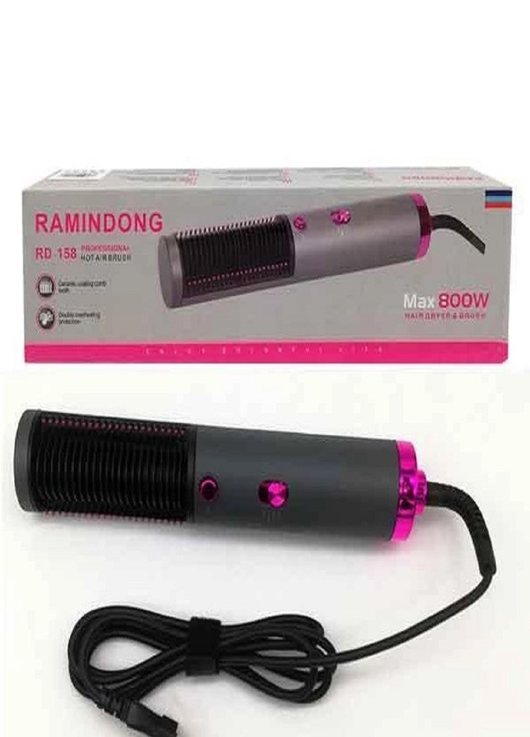 Расческа-фен стайлер для волос Ramindong RD-158 с ионизацией VTech (259505649)