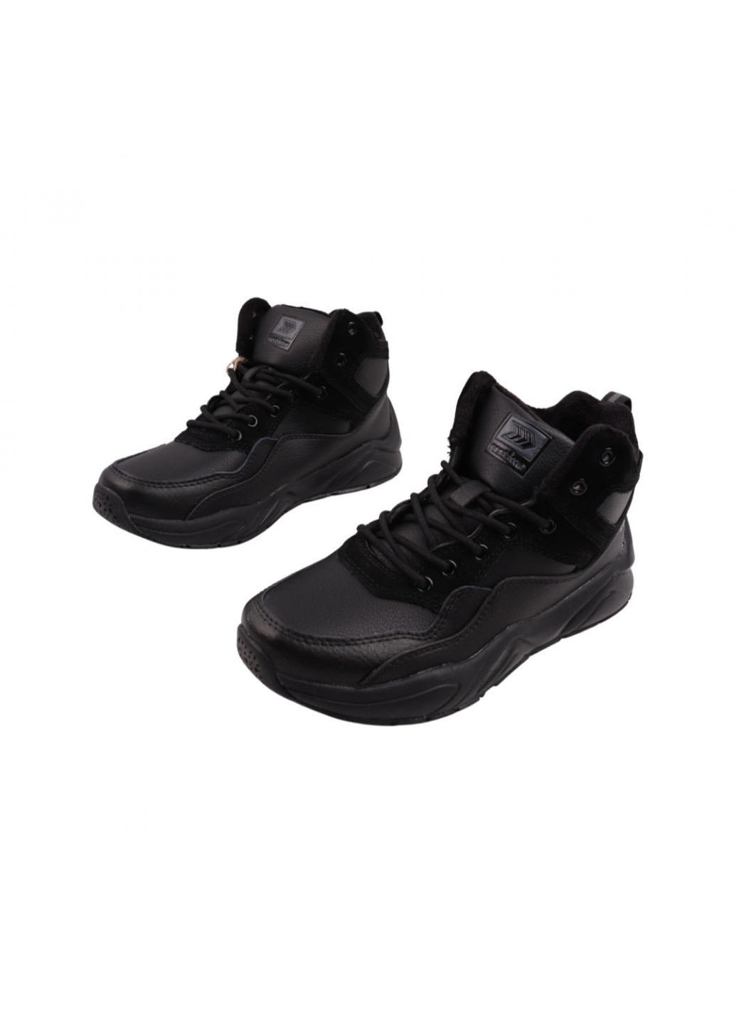 Черные ботинки мужские черные натуральная кожа Restime 221-22DHS