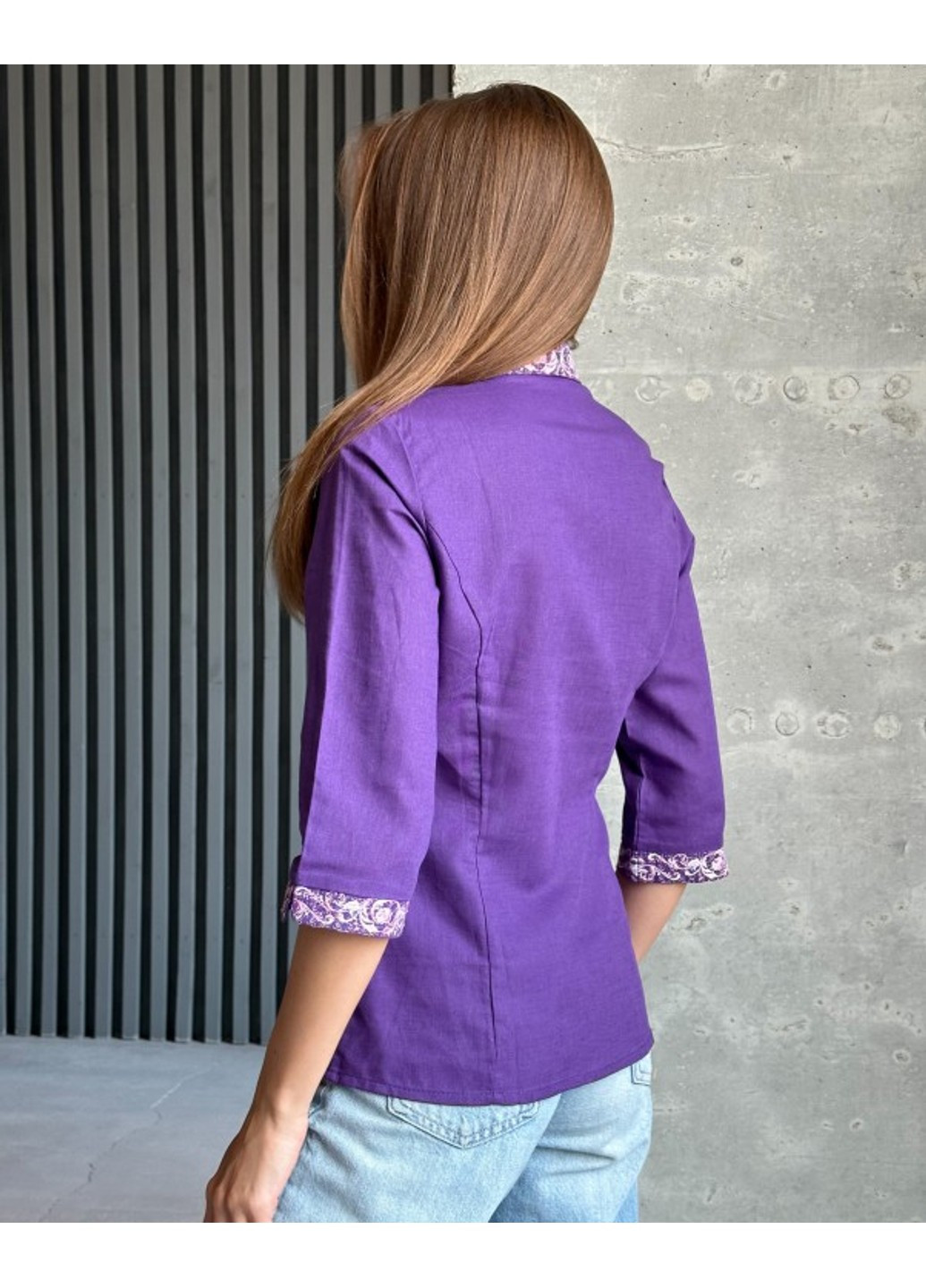 Фиолетовая повседневный рубашка ISSA PLUS
