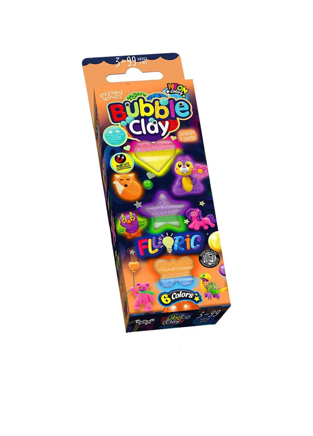 Креативна творчість "BUBBLE CLAY "FLUORIC" колір різнокольоровий ЦБ-00196196 Danko Toys (259464929)