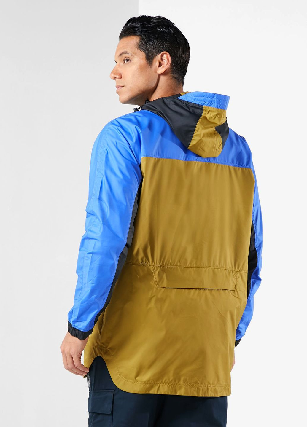 Синяя легкая куртка ветровка оригинал складивается в сумку Nike SPORTSWEAR SPU WOVEN JACKET BLUE/YELLOW