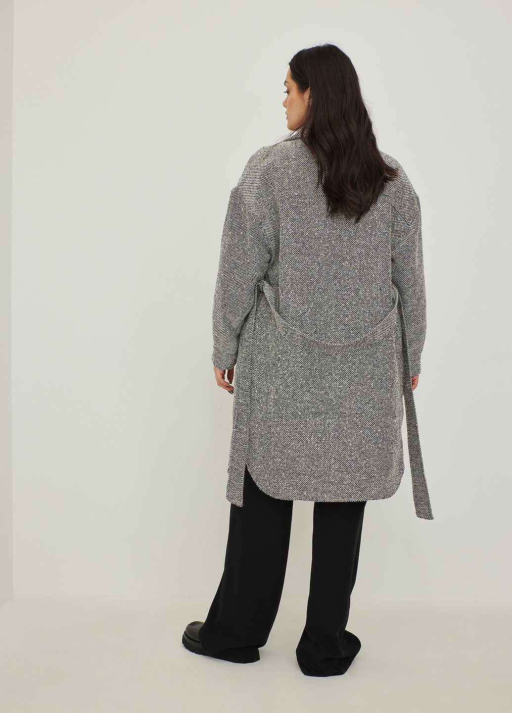 Чорне Пальто демісезон,чорний-білий, NA-KD