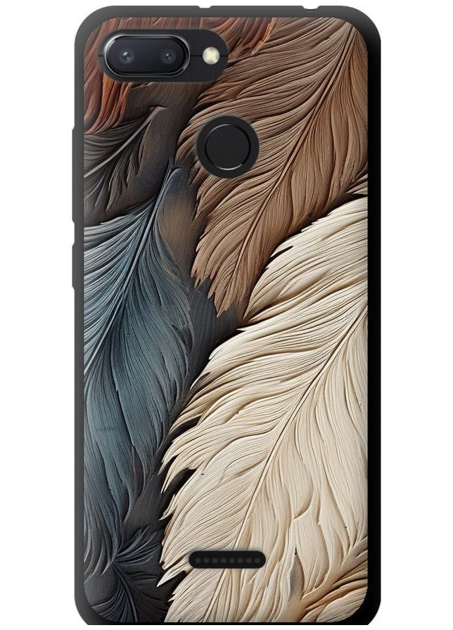 TPU чорний чохол 'Листя в стилі бохо' для Endorphone Xiaomi Redmi 6 (265396694)