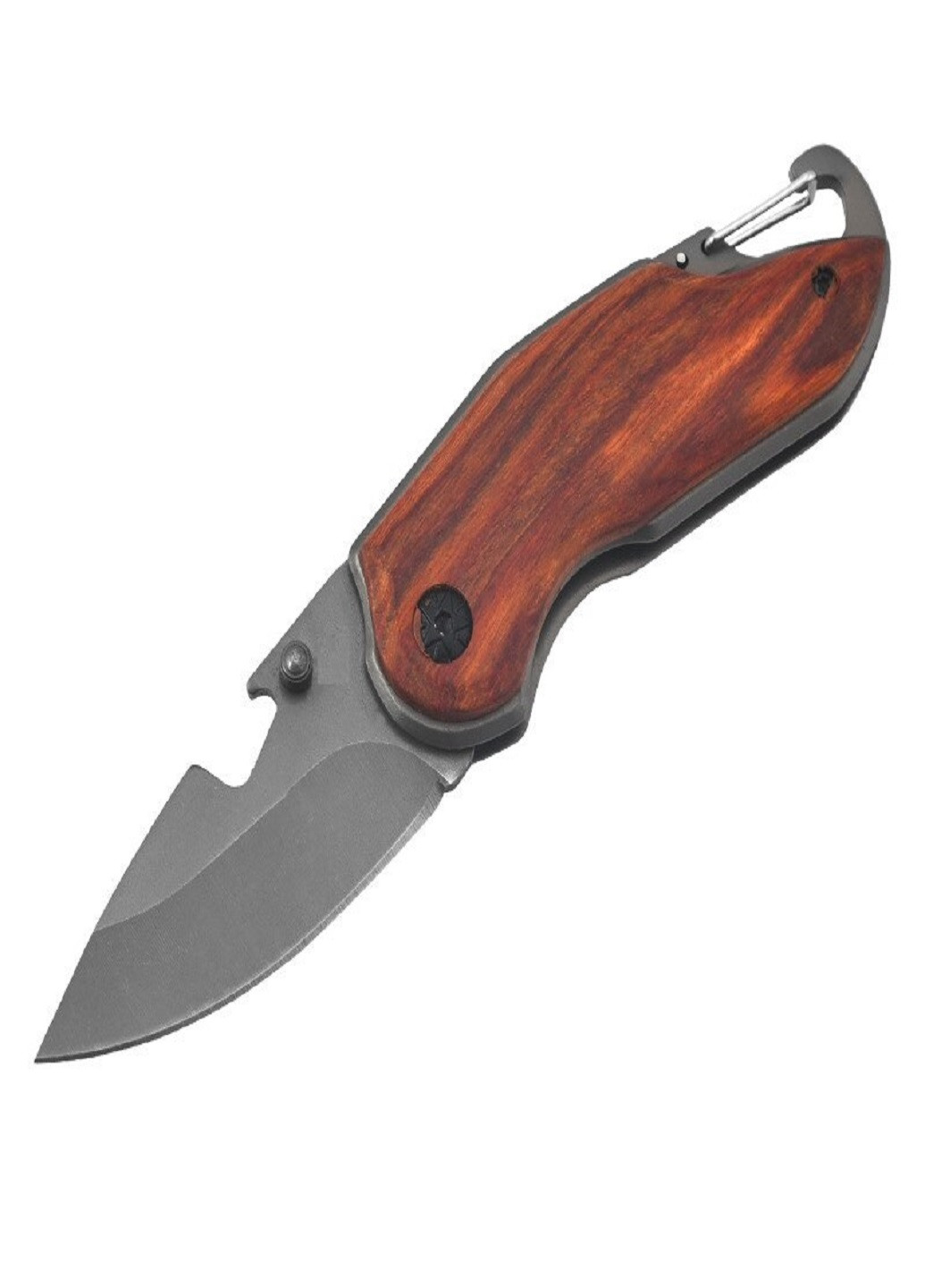 Туристический компактный складной нож BUCK с титановым покрытием и деревянной ручкой 14,7см. VTech (259522125)
