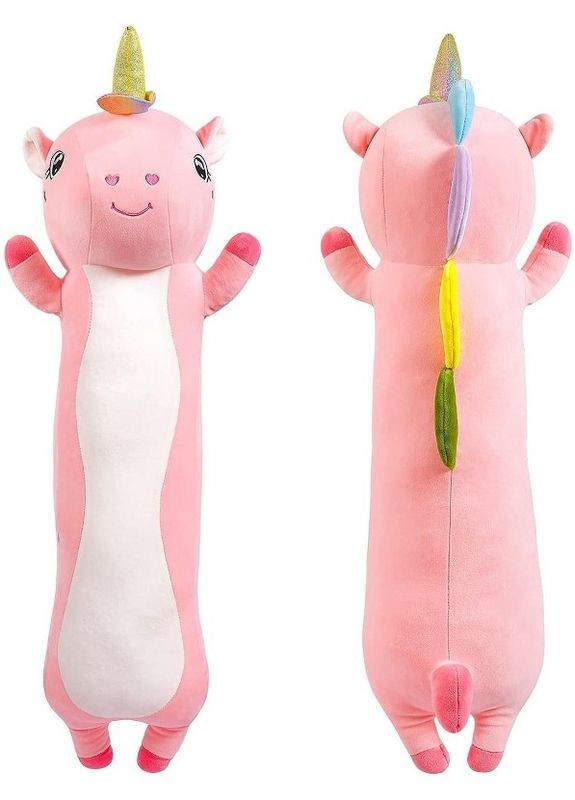 М'яка іграшка подушка Єдиноріг-батон плюшева 90 см Рожевий No Brand (261763697)